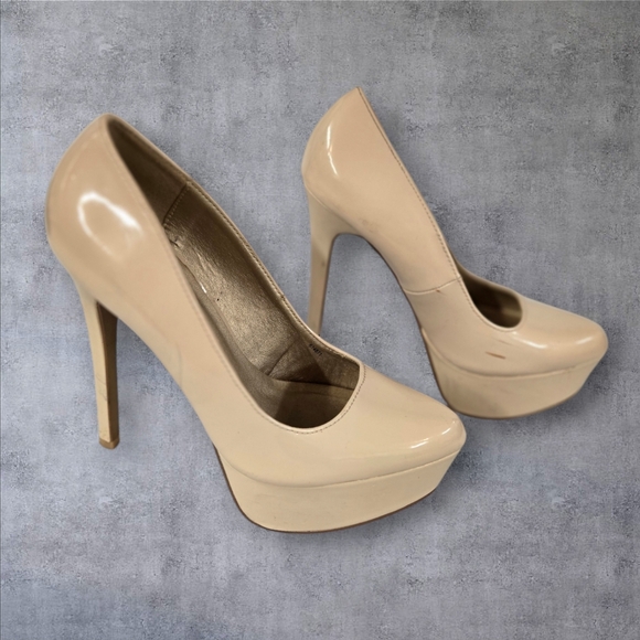 Charlotte Russe Beige Platform Stiletto Heels Dress Shoes - Picture 2 of 12